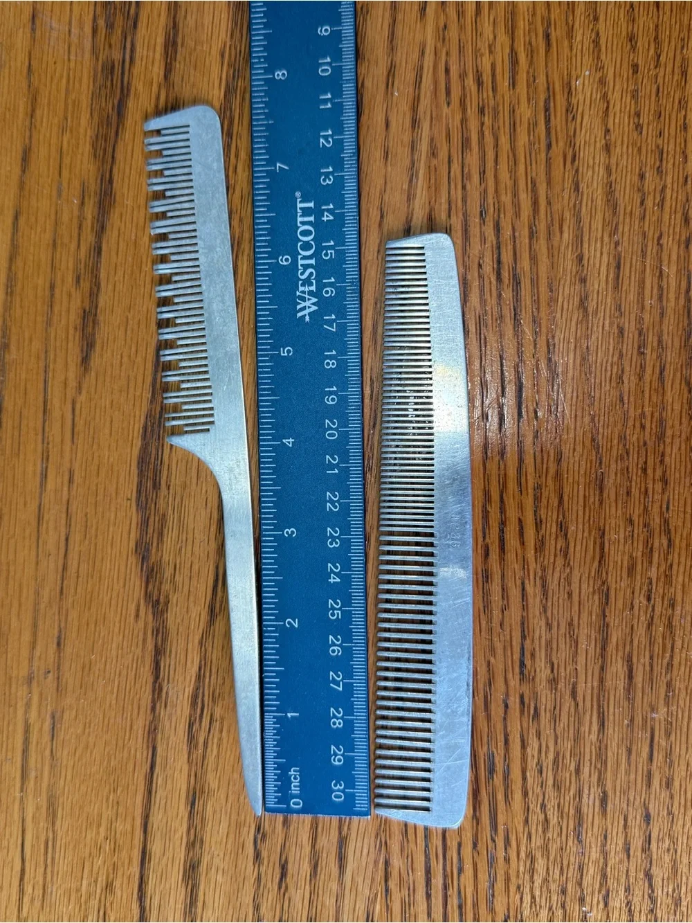 Set Of VTG Aluminum Metal Silver Comb Flamingo Comb Set Made In Sweden